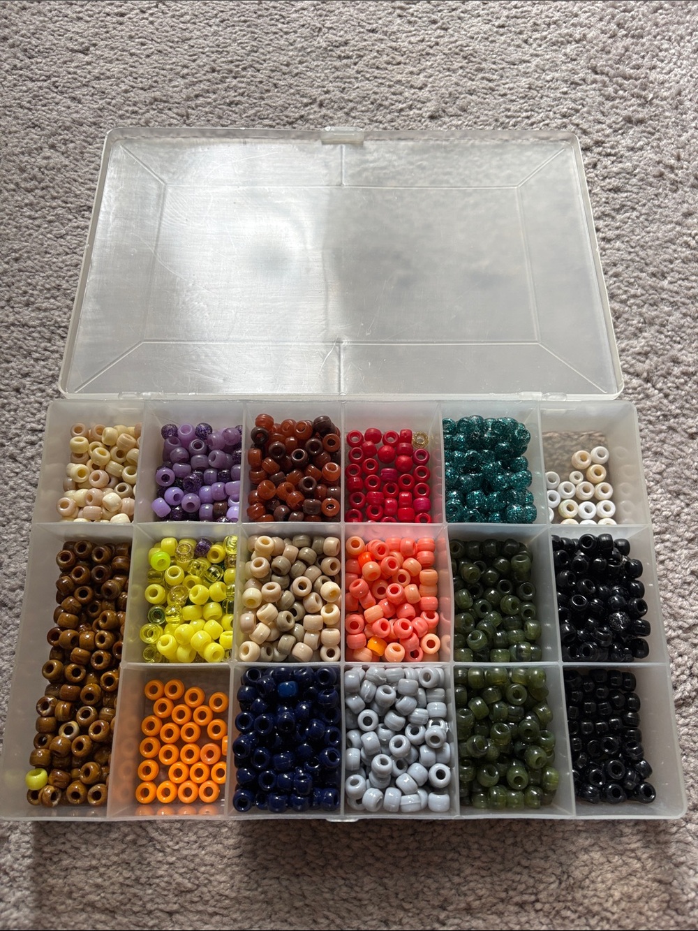 Clear Plastic Bead Storage Organizer - Multi-Color